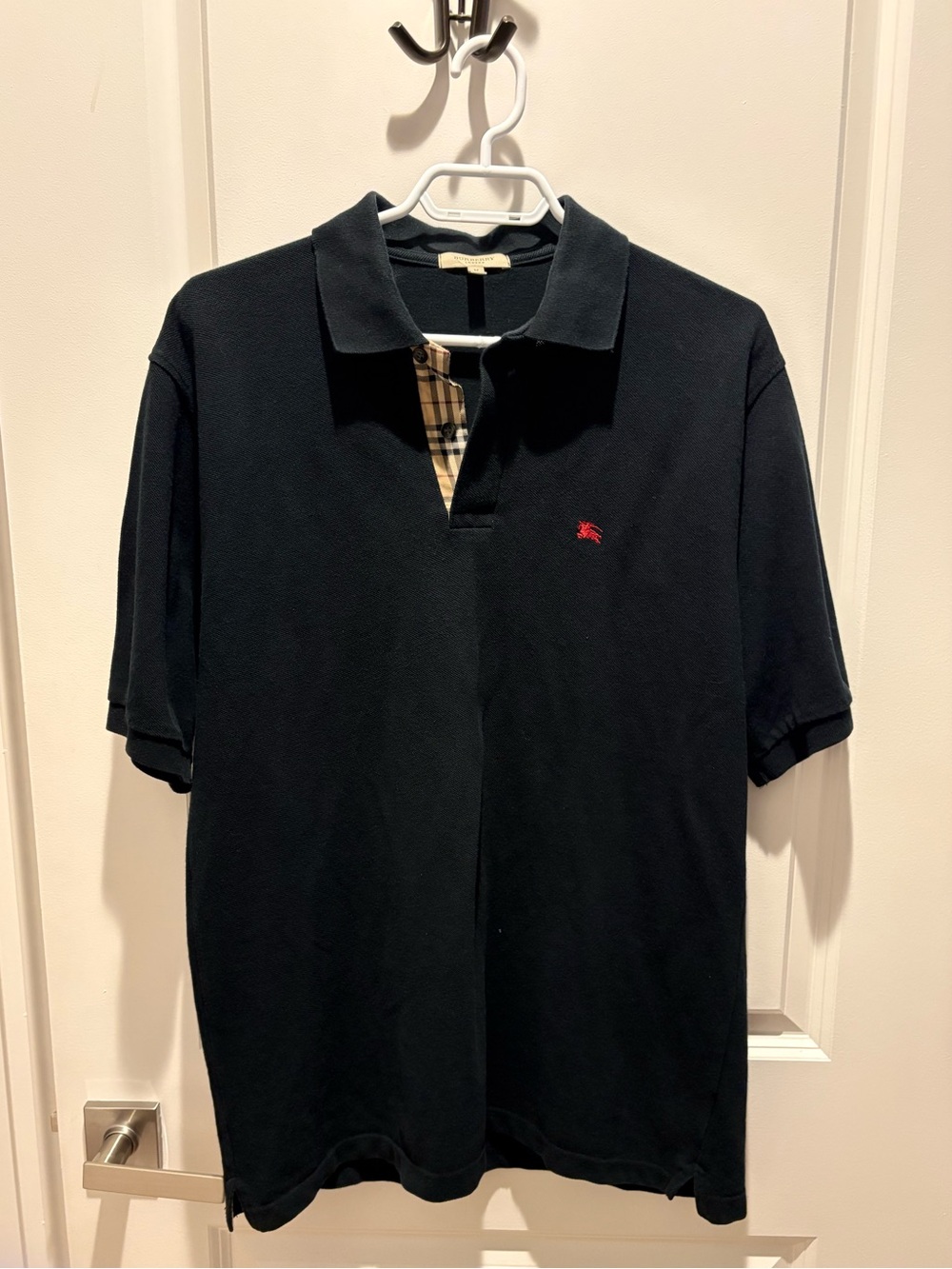 Burberry Men’s Black Polo Shirt, Size M